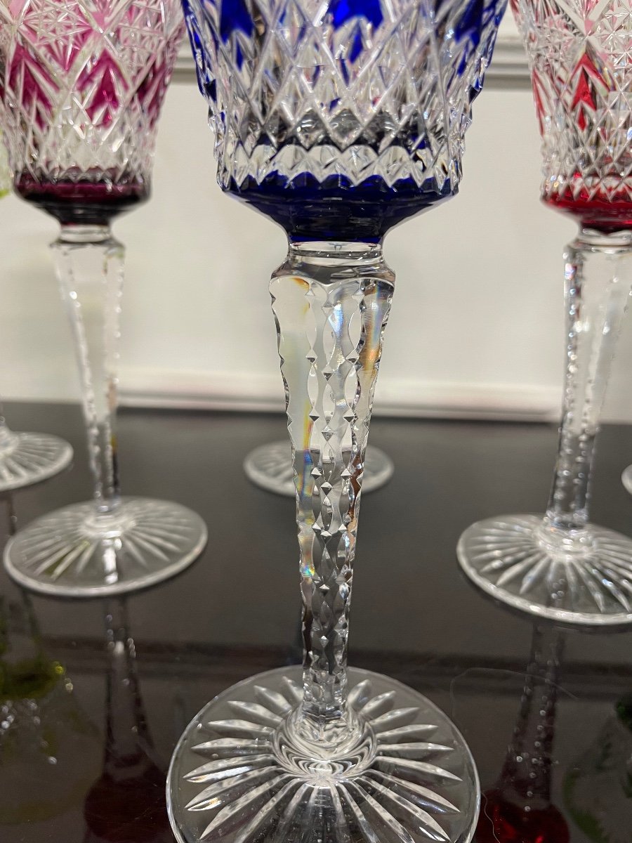 Saint Louis - Musset Model 6 Roemers Rhine Wine Glasses Crystal Color-photo-3