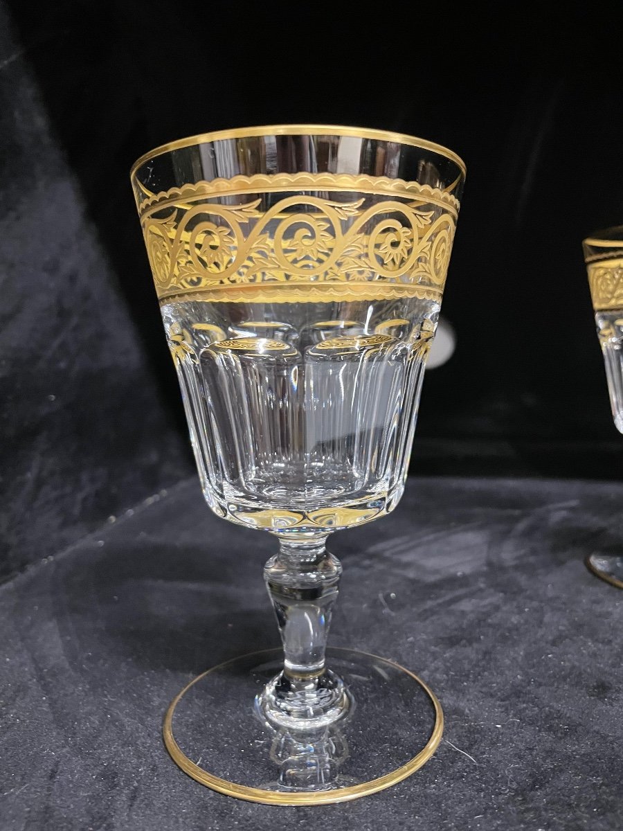 Baccarat - Modèle Eldorado 6 Verres à Eau Cristal Doré H: 14 Cm-photo-2