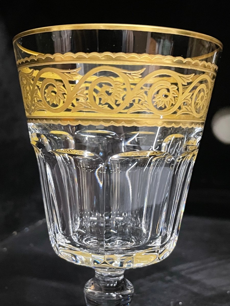 Baccarat - Modèle Eldorado 6 Verres à Eau Cristal Doré H: 14 Cm-photo-4