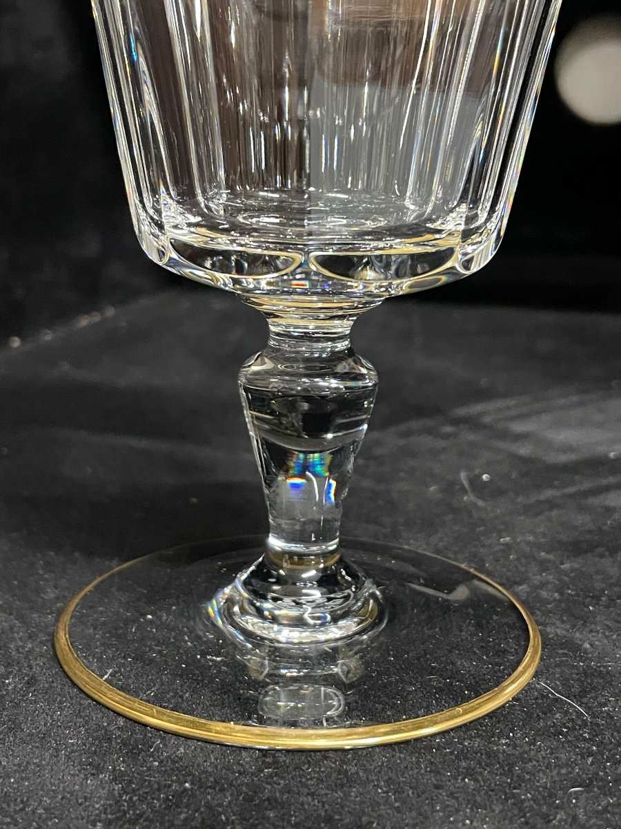 Baccarat - Modèle Eldorado 6 Verres à Eau Cristal Doré H: 14 Cm-photo-1