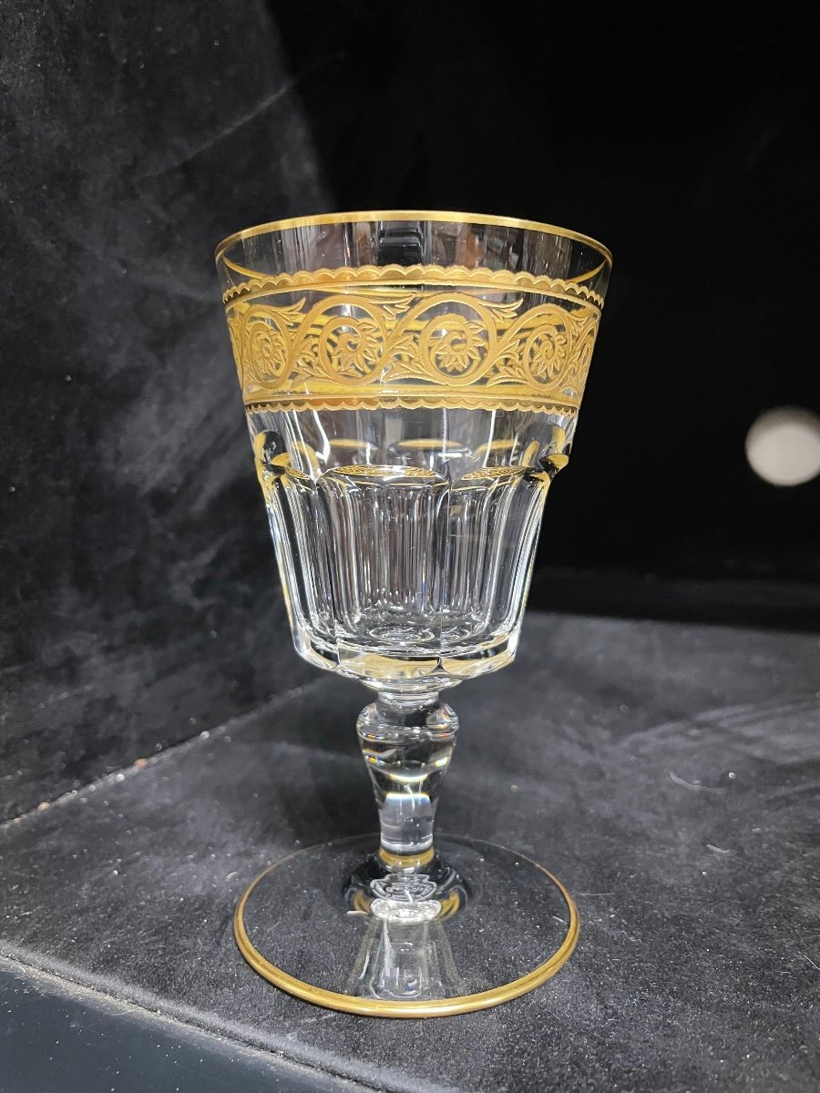 Baccarat - Modèle Eldorado 6 Verres à Vin Cristal Doré H: 13 Cm-photo-2