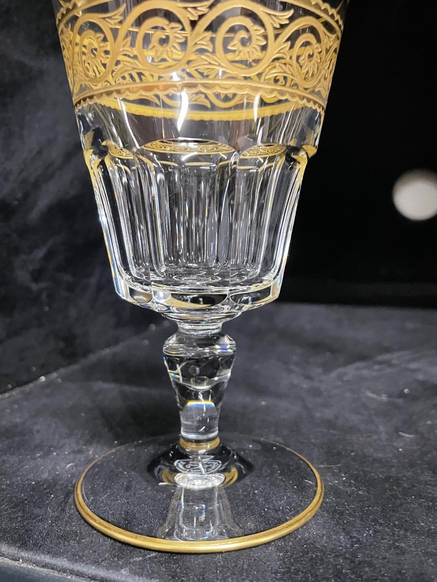 Baccarat - Modèle Eldorado 6 Verres à Vin Cristal Doré H: 13 Cm-photo-4