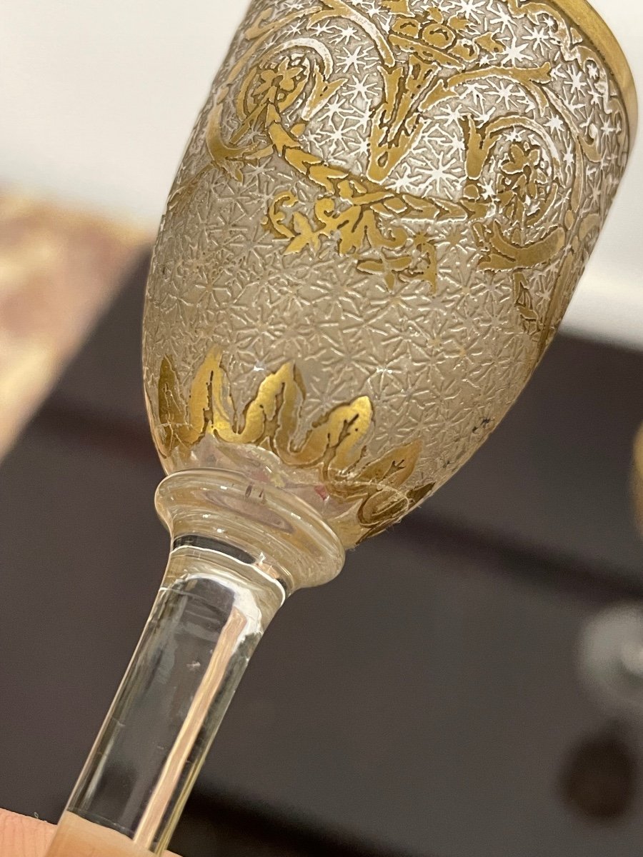 Saint Louis - Liqueur Service In Golden Crystal Late 19th-photo-7