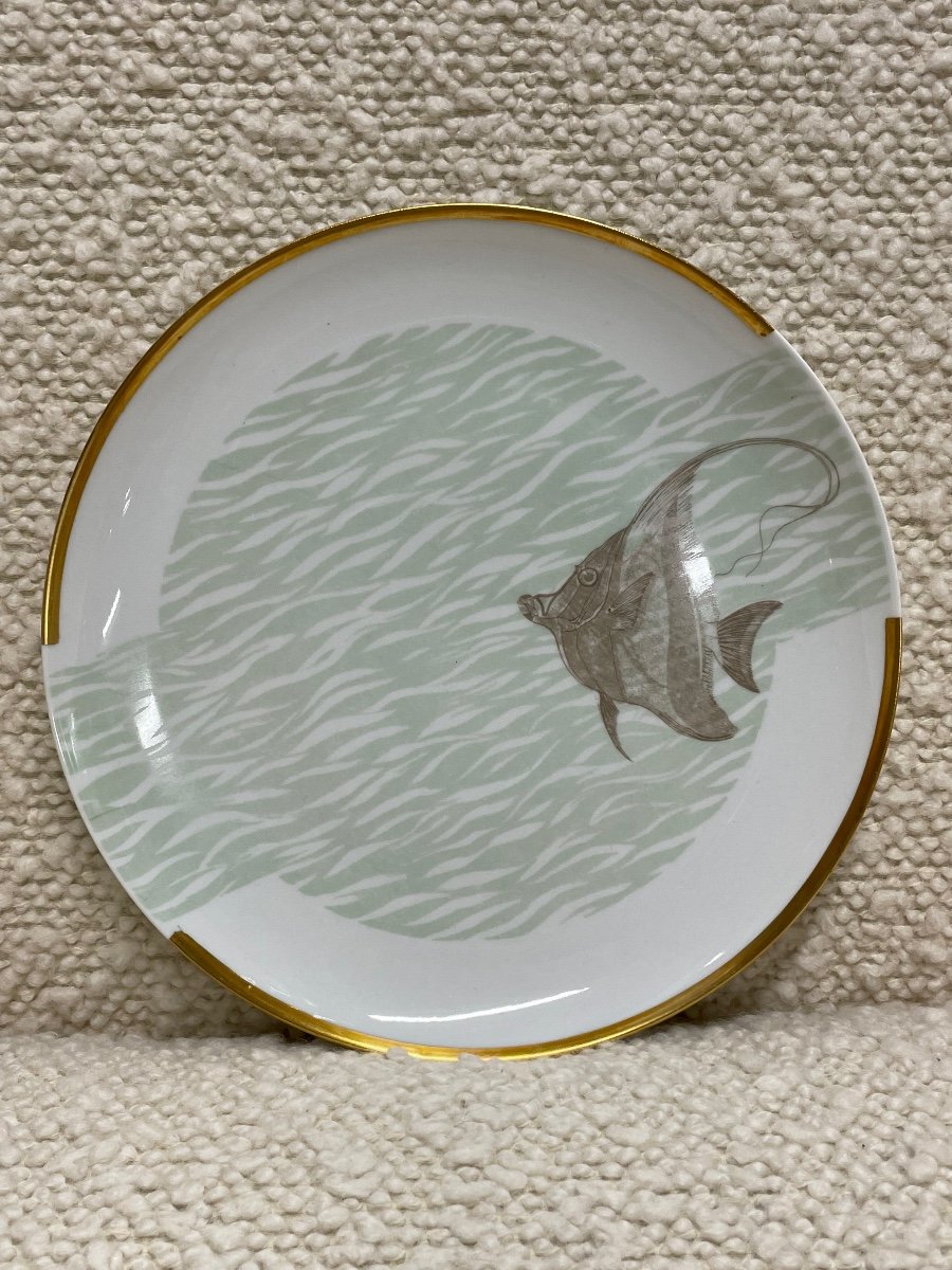 Bernardaud - Fish Service For 12 People In Limoges Porcelain -photo-4