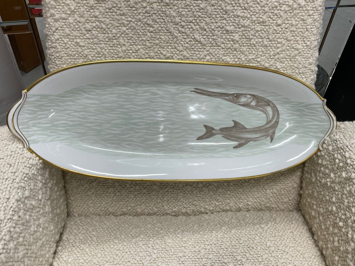 Bernardaud - Fish Service For 12 People In Limoges Porcelain -photo-2