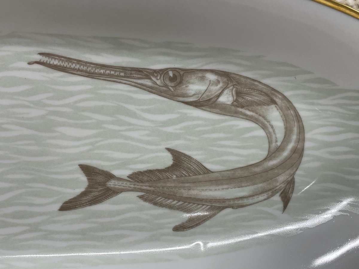 Bernardaud - Fish Service For 12 People In Limoges Porcelain -photo-3