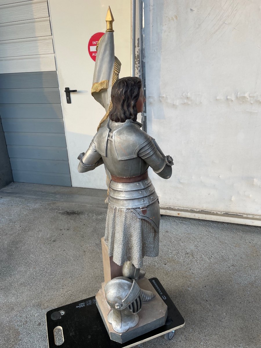 Joan Of Arc - Large Terracotta Chapel Sculpture H: 140 Cm-photo-2