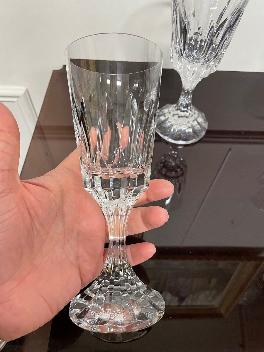 Baccarat - Assas Model 6 Crystal Water Glasses H: 19.5 Cm-photo-1