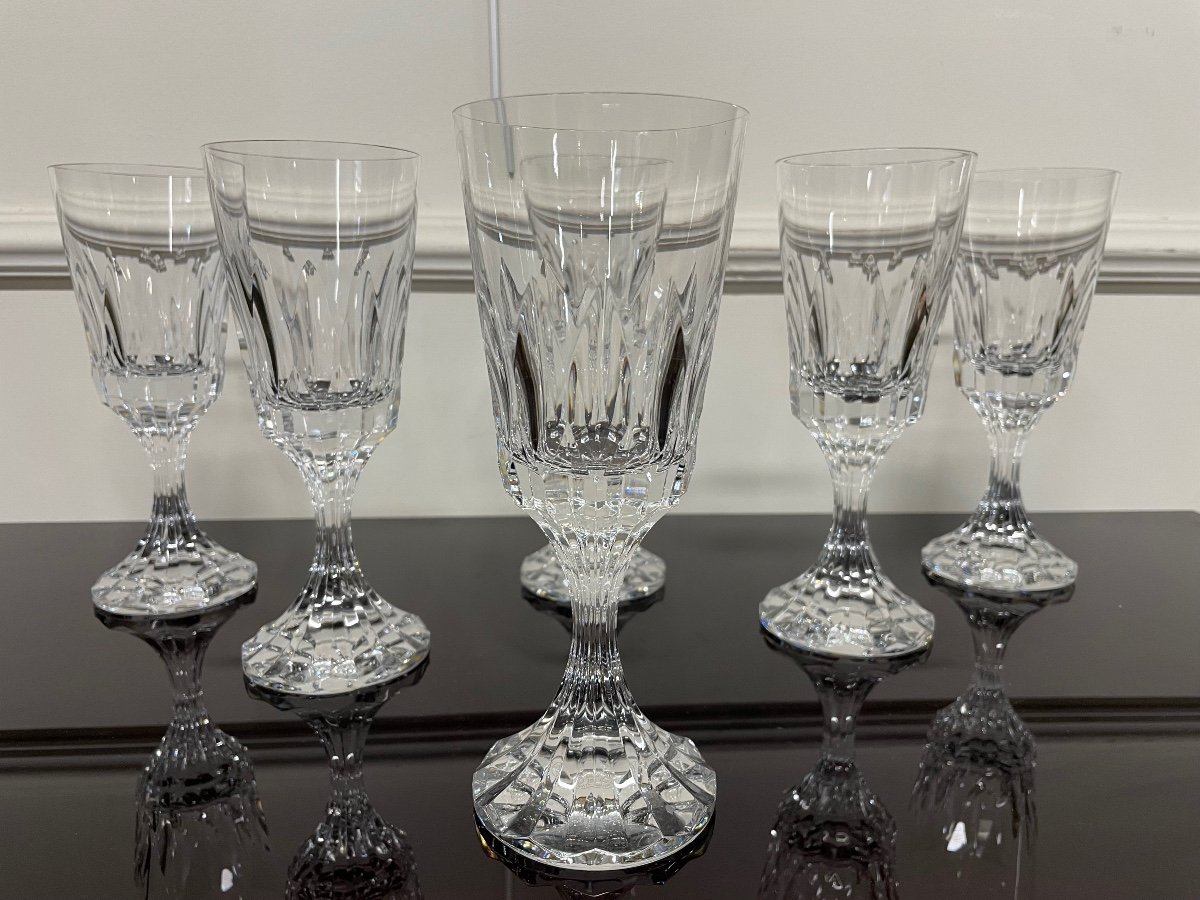 Baccarat - Assas Model 6 Crystal Water Glasses H: 19.5 Cm