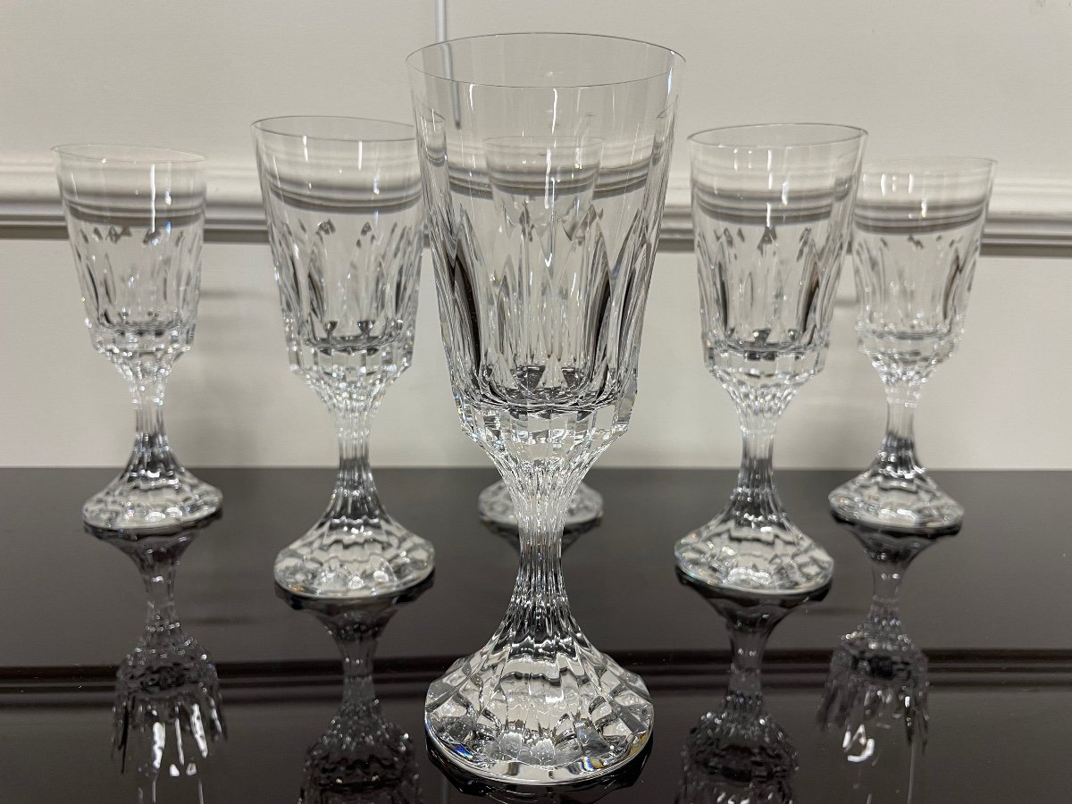 Baccarat - Assas Model 6 Crystal Wine Glasses H: 18 Cm