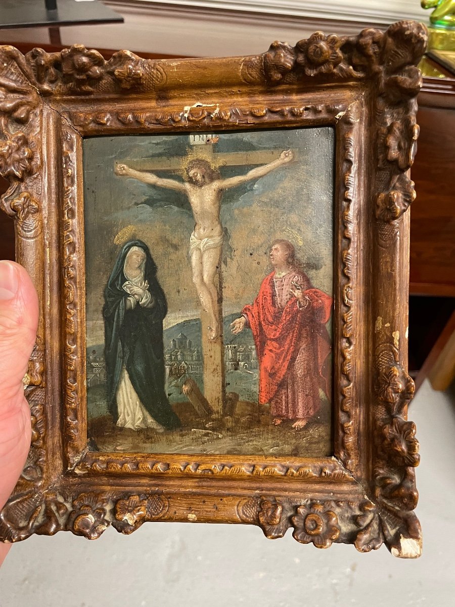 école Française Du 17ème - Crucifixion Peinture Sur Cuivre -photo-7