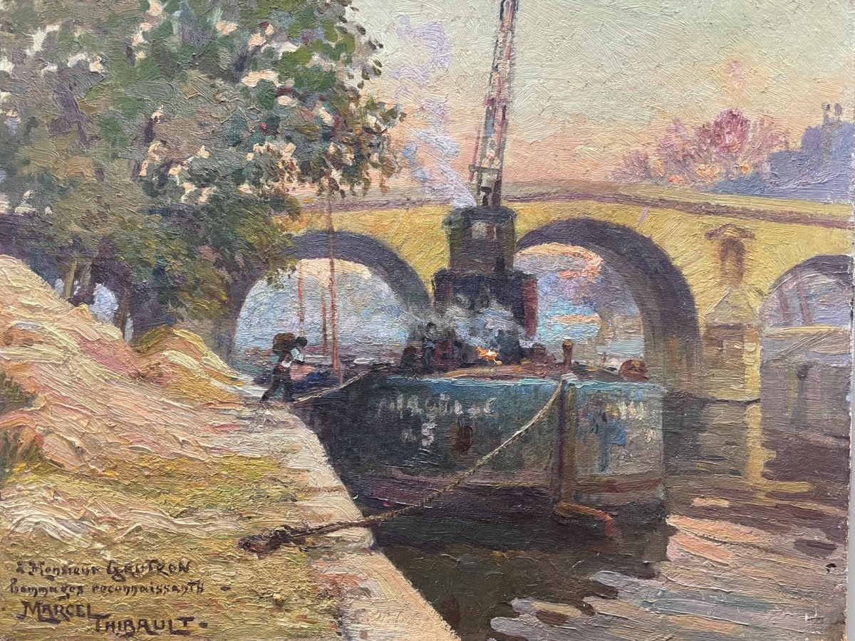 Marcel Thibault - Le Pont Marie à Paris Huile Sur Toile