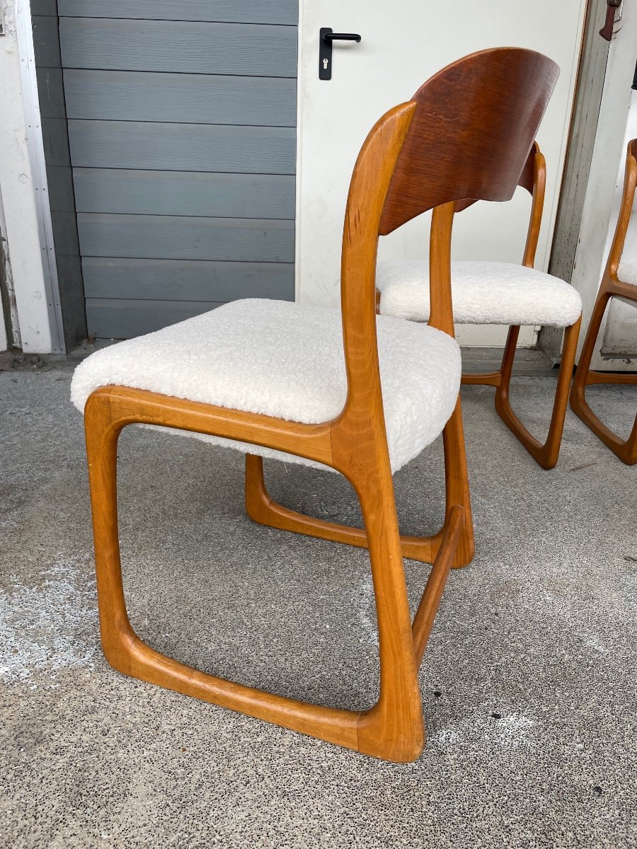 Baumann - Set Of 4 Sled Model Chairs Circa 1960-photo-4