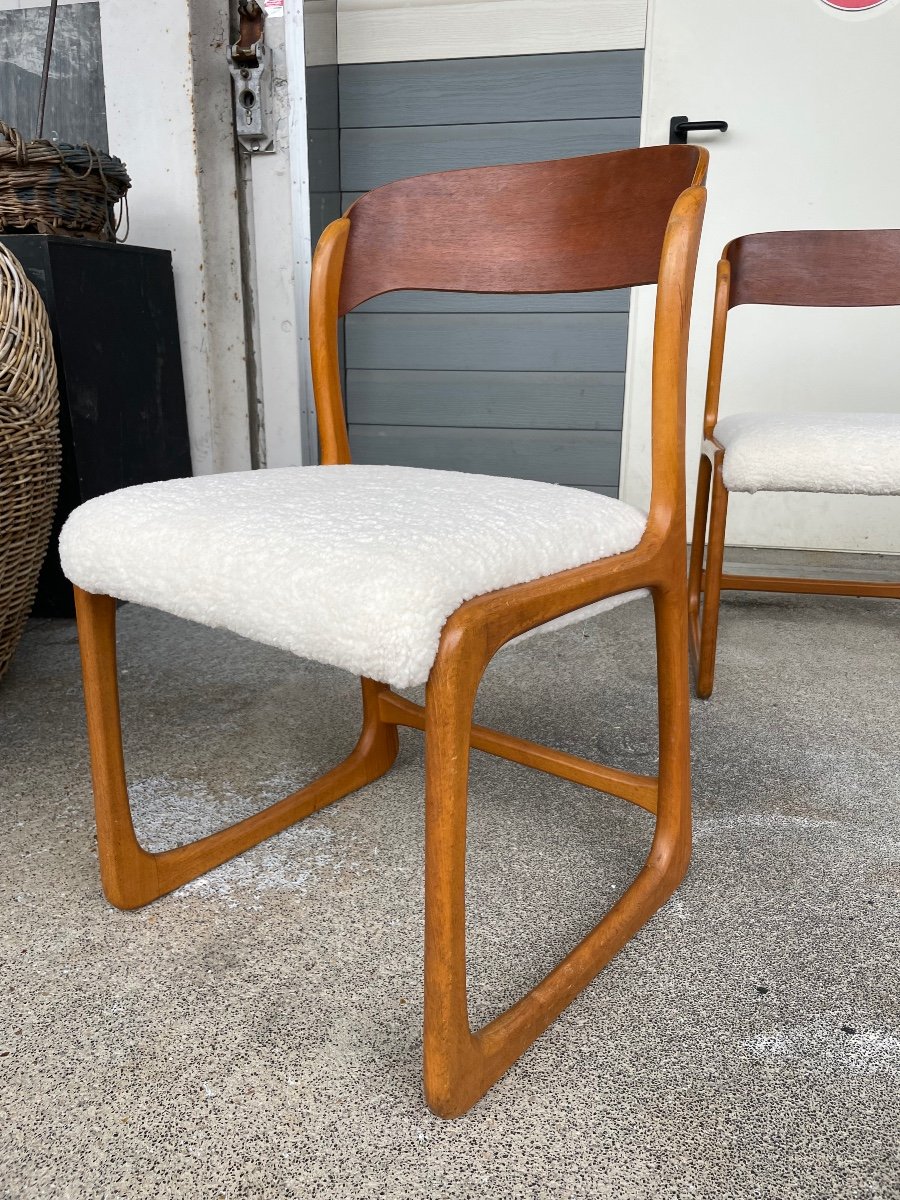 Baumann - Set Of 4 Sled Model Chairs Circa 1960-photo-1