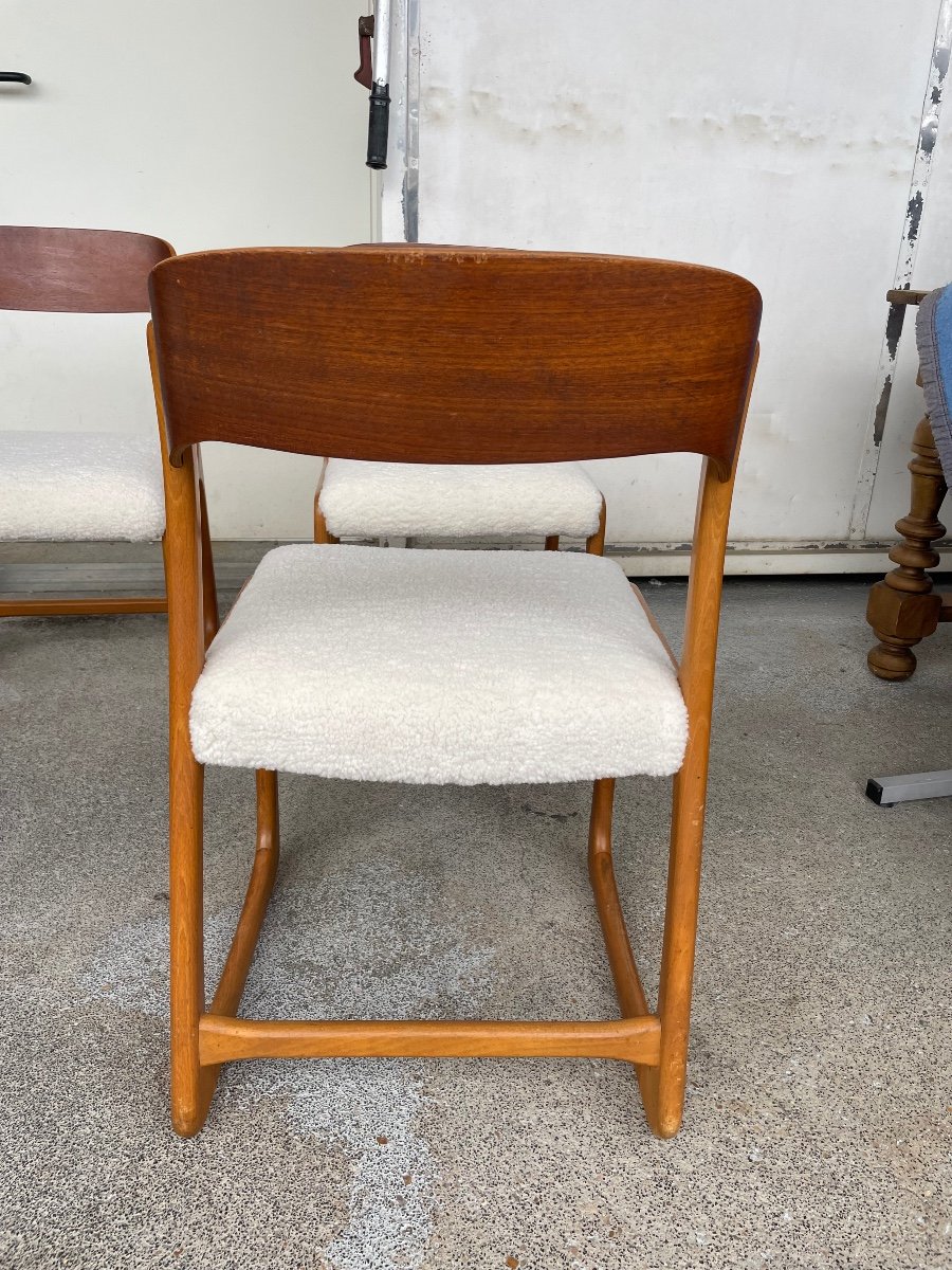 Baumann - Set Of 4 Sled Model Chairs Circa 1960-photo-7