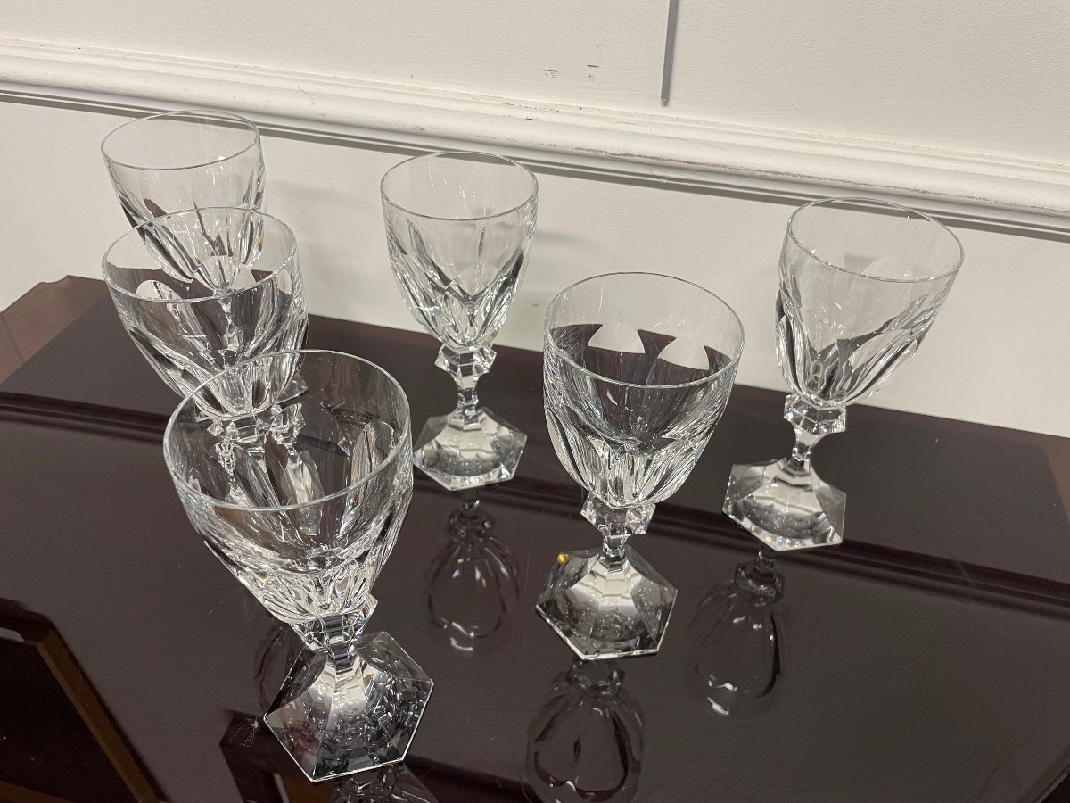 6 Verres à Eau En Cristal De Saint Louis Modèle Chambord H: 18 Cm-photo-4