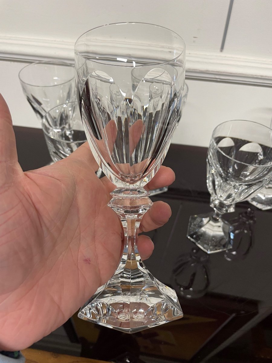 6 Verres à Eau En Cristal De Saint Louis Modèle Chambord H: 18 Cm-photo-1