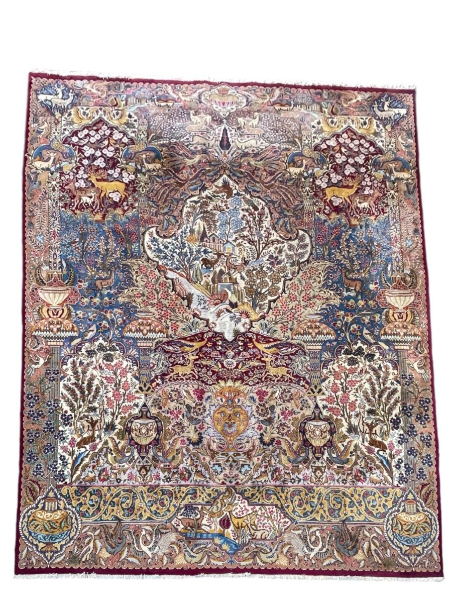 Important Tapis Kashmar En Laine Tapis Persan Iran 388 x 300