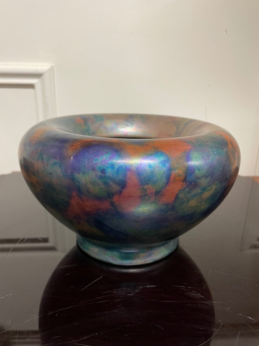 Zsolnay In Pecs - Iridescent Earthenware Vase Circa 1900