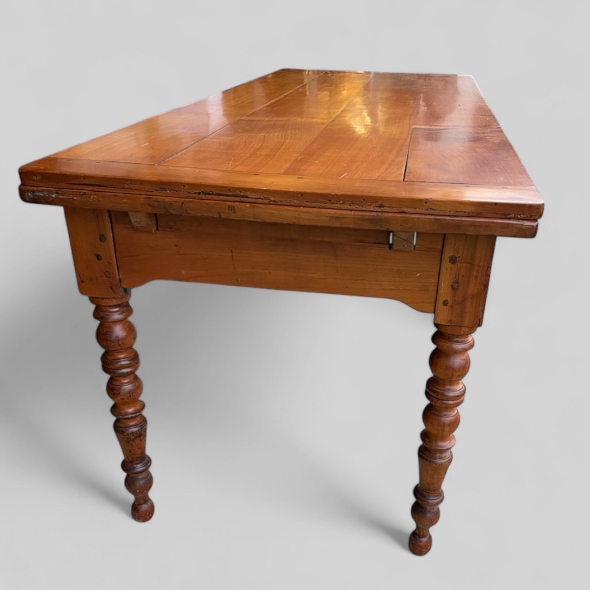 Large Louis Philippe Office Table In Solid Cherry Wood 400 X 80 Cm-photo-2