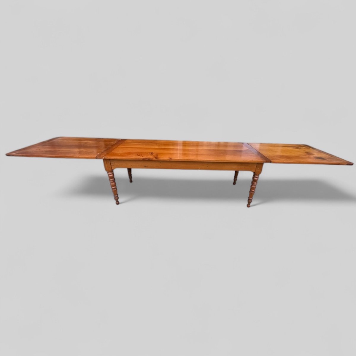 Large Louis Philippe Office Table In Solid Cherry Wood 400 X 80 Cm-photo-1