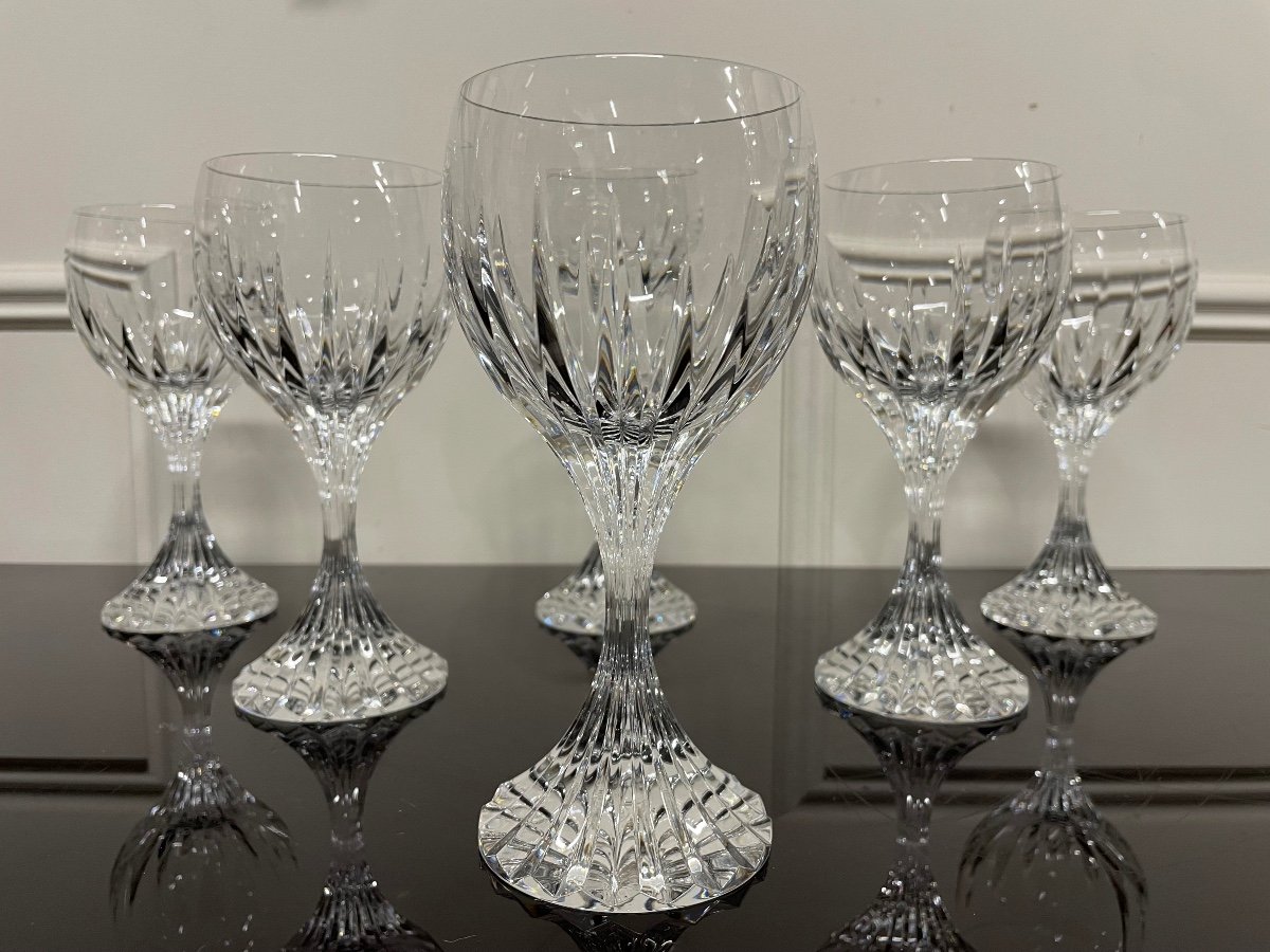 Baccarat Modèle Massena - 6 Verres à Eau H: 17,5 cm