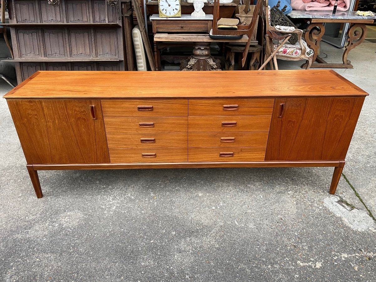 Scandinavian Teak Sideboard Circa 1960 198 Cm-photo-2