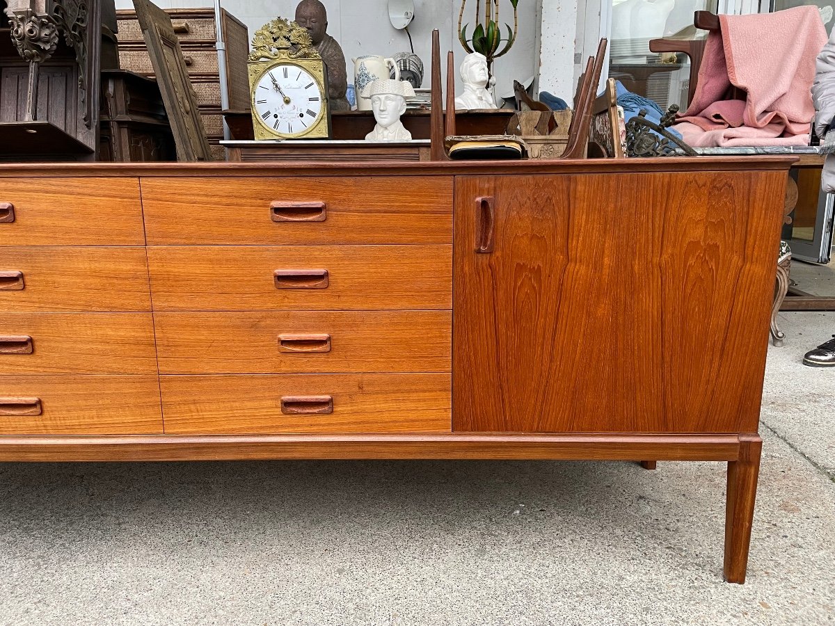 Scandinavian Teak Sideboard Circa 1960 198 Cm-photo-4