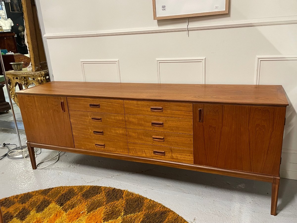 Scandinavian Teak Sideboard Circa 1960 198 Cm-photo-7