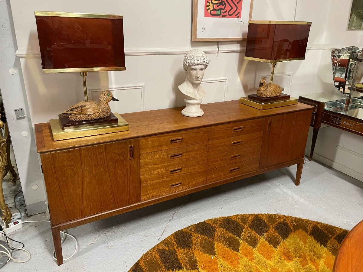 Scandinavian Teak Sideboard Circa 1960 198 Cm-photo-8