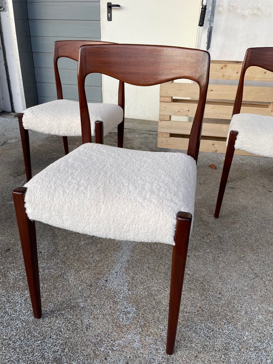 Set Of 6 Scandinavian Style Teak Chairs Circa 1960-photo-4