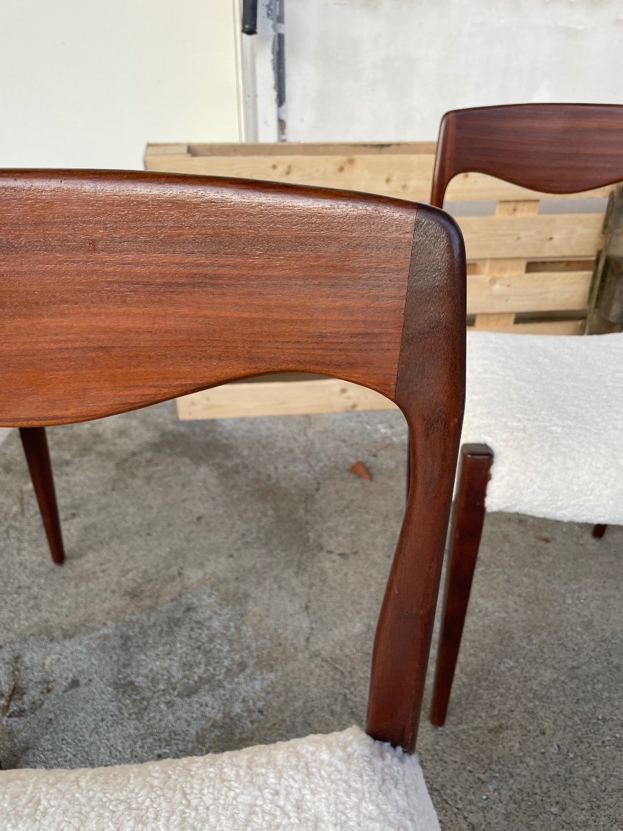 Set Of 6 Scandinavian Style Teak Chairs Circa 1960-photo-2