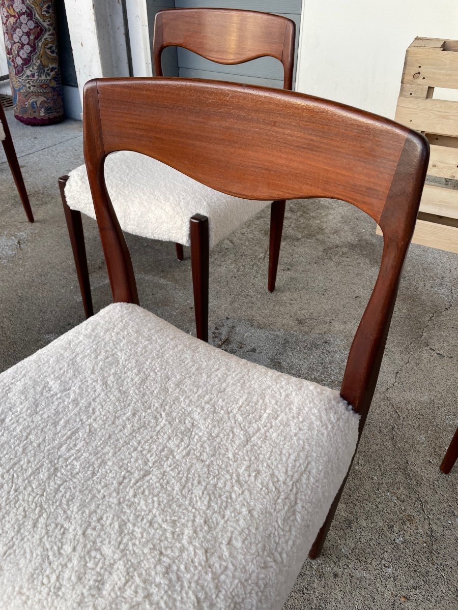 Set Of 6 Scandinavian Style Teak Chairs Circa 1960-photo-3