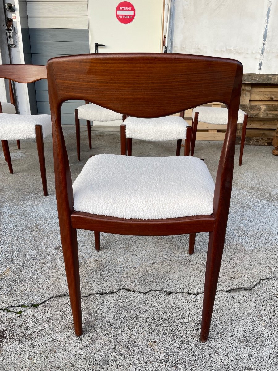 Set Of 6 Scandinavian Style Teak Chairs Circa 1960-photo-6