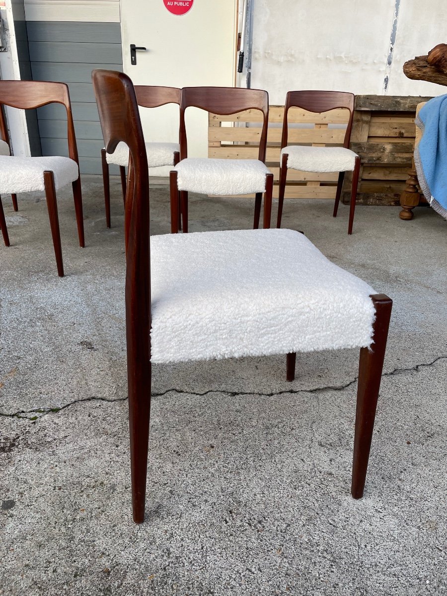 Set Of 6 Scandinavian Style Teak Chairs Circa 1960-photo-7