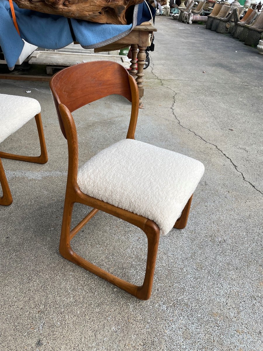 Baumann - Set Of 6 Sled Model Chairs Circa 1960-photo-2