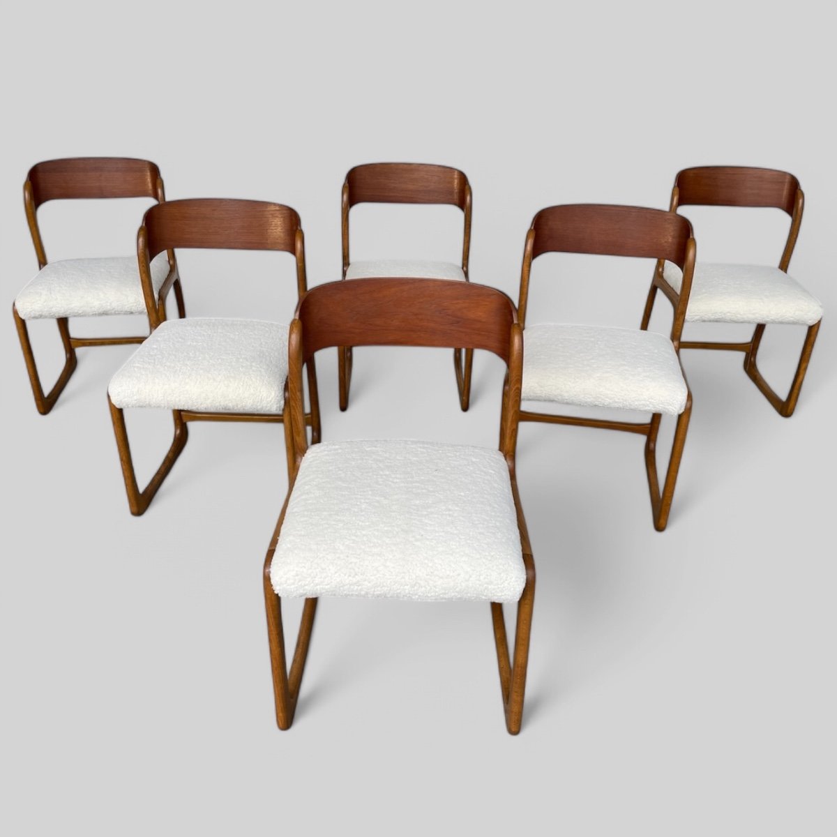 Baumann - Set Of 6 Sled Model Chairs Circa 1960