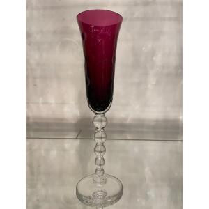 Saint Louis - Model Bubble Champagne Flute H: 24 Cm Bubbles