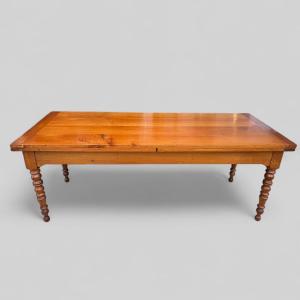 Grande Table Louis Philippe D’office En Merisier Massif 400 X 80 Cm