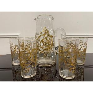 Saint Louis Cluny Model - Gold Crystal Orangeade Service 