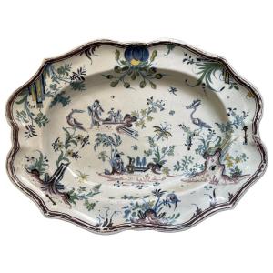 Ancien Grand Plat En Faience Moustiers Epoque 18ème