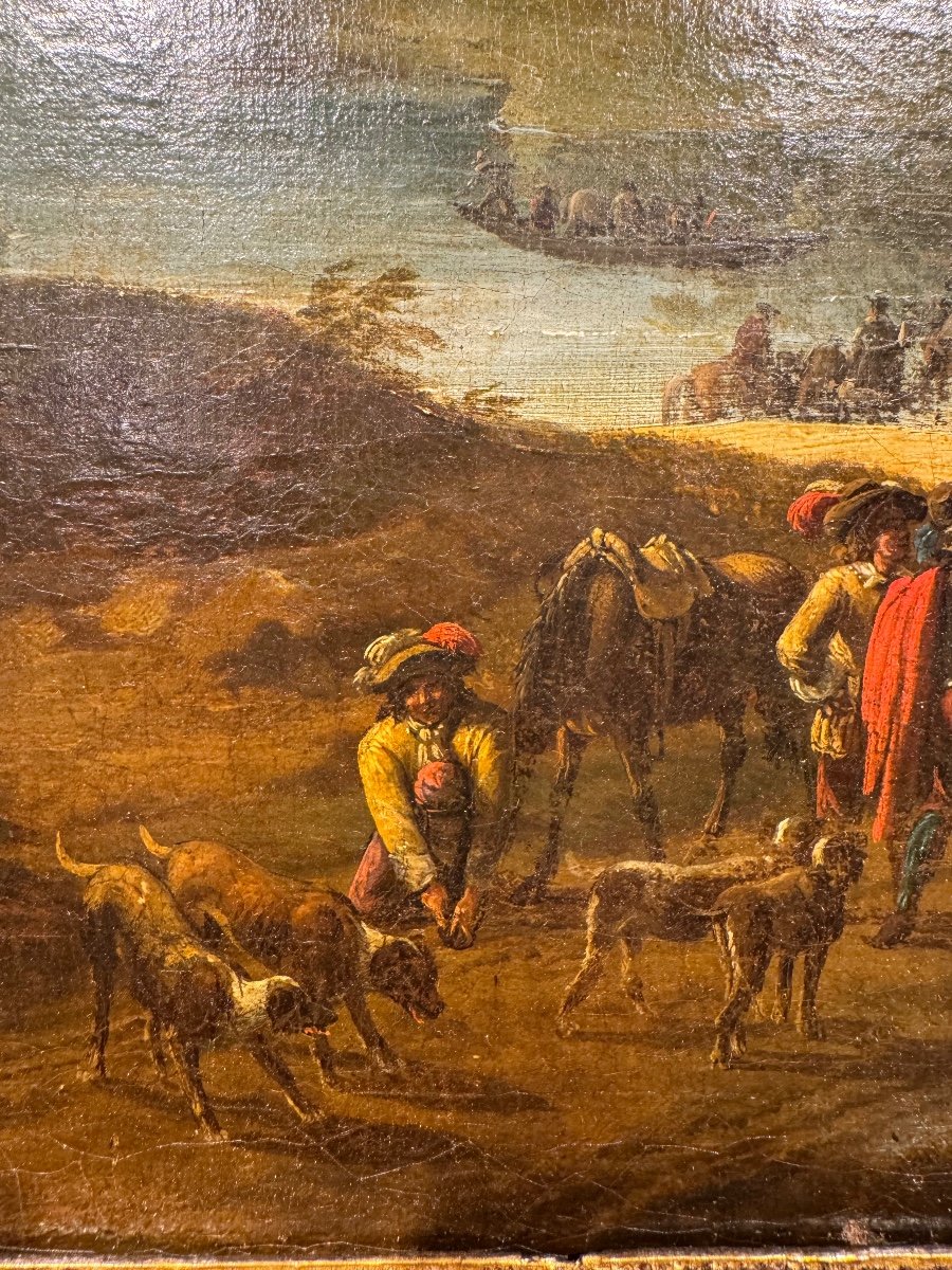 "the Riders' Halt" Late 17th Century. Attributed To Boudewyns-photo-4