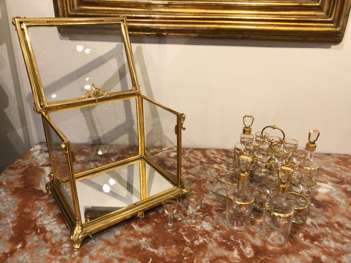 Liquor Cellar In Glass And Gilded Bronze, Napoleon III Period-photo-8