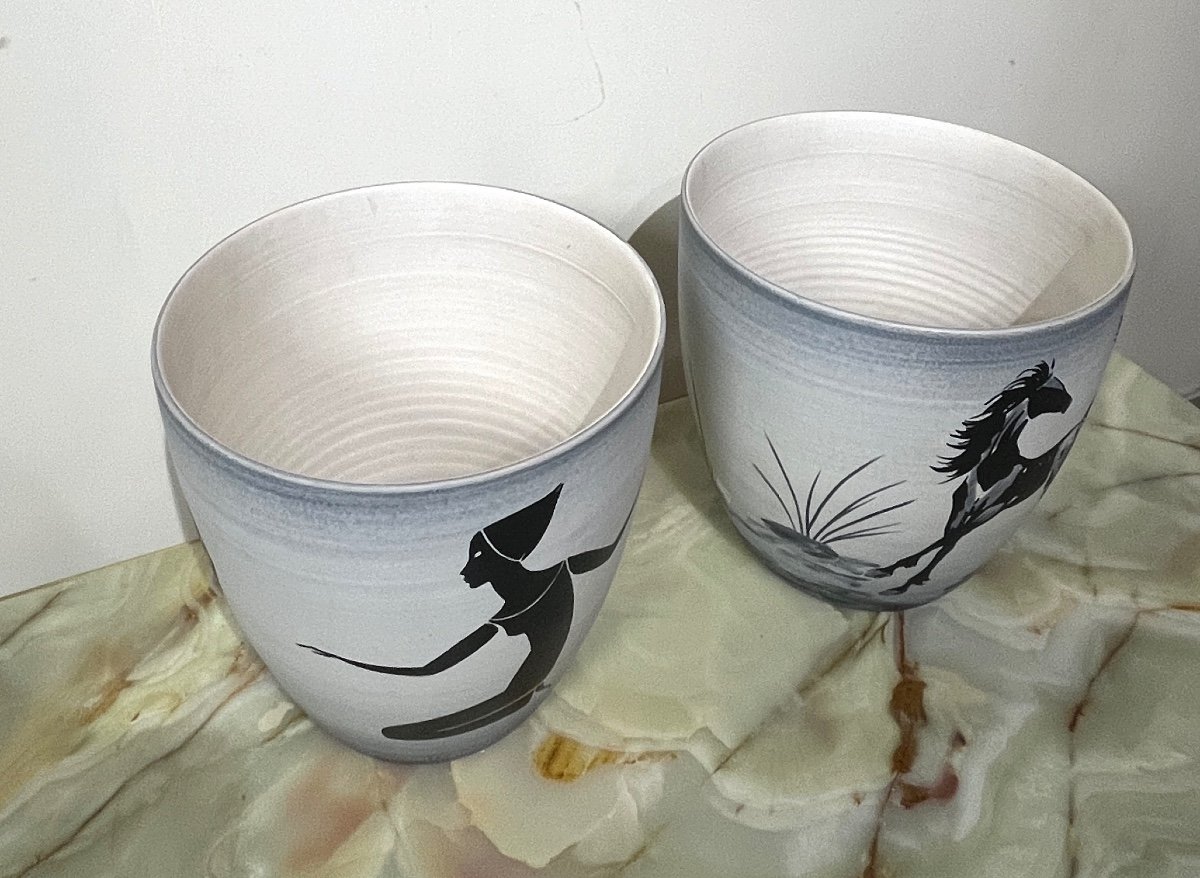 Pair Of Large Ceramic Plant Pots Paul Millet Sèvres-photo-1