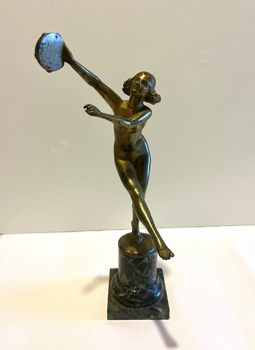 Bronze signé D. Simon Danseuse Au Tambourin 