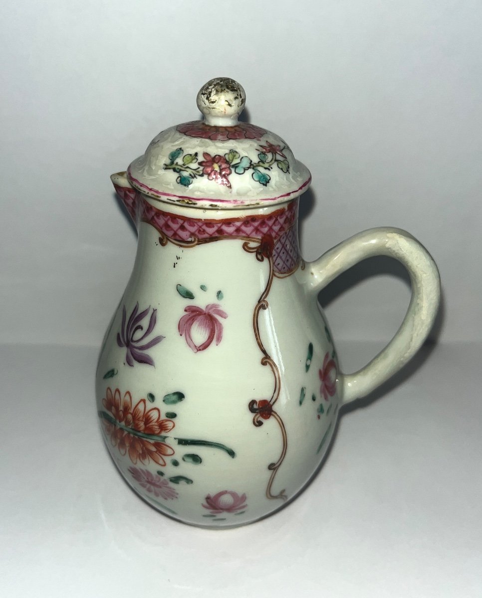 India Company Creamer From The 18th Century With Floral Decor -photo-1