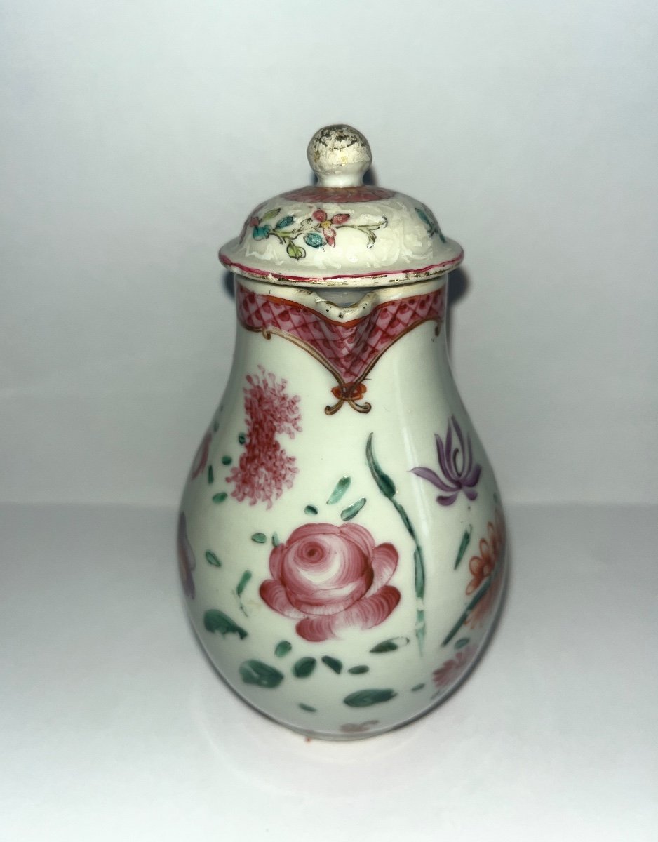 India Company Creamer From The 18th Century With Floral Decor -photo-3