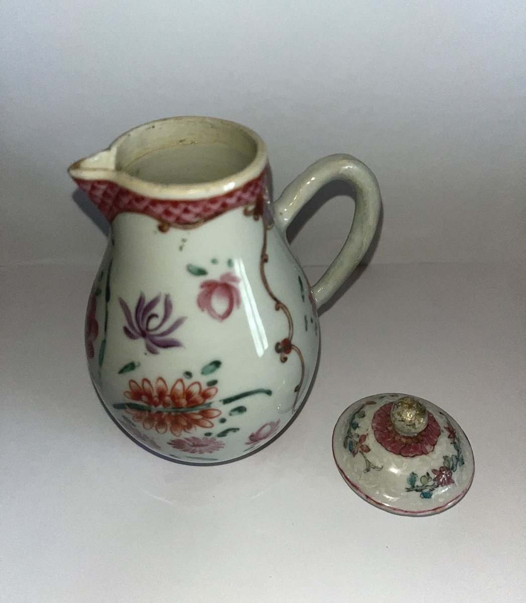 India Company Creamer From The 18th Century With Floral Decor -photo-6