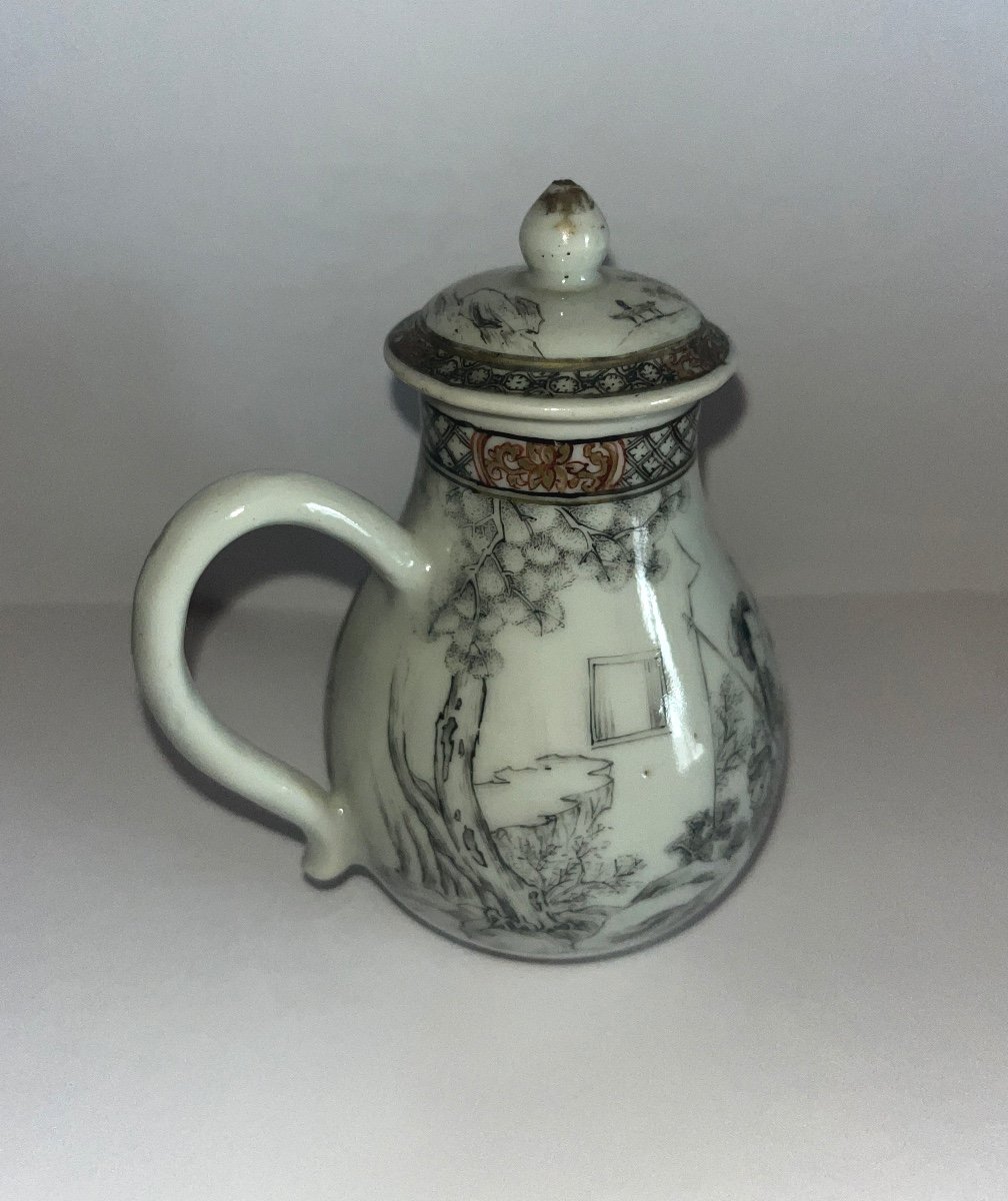 Creamer Compagnie Des Indes With A Decor "en Grisaille" From The 18th Century-photo-2