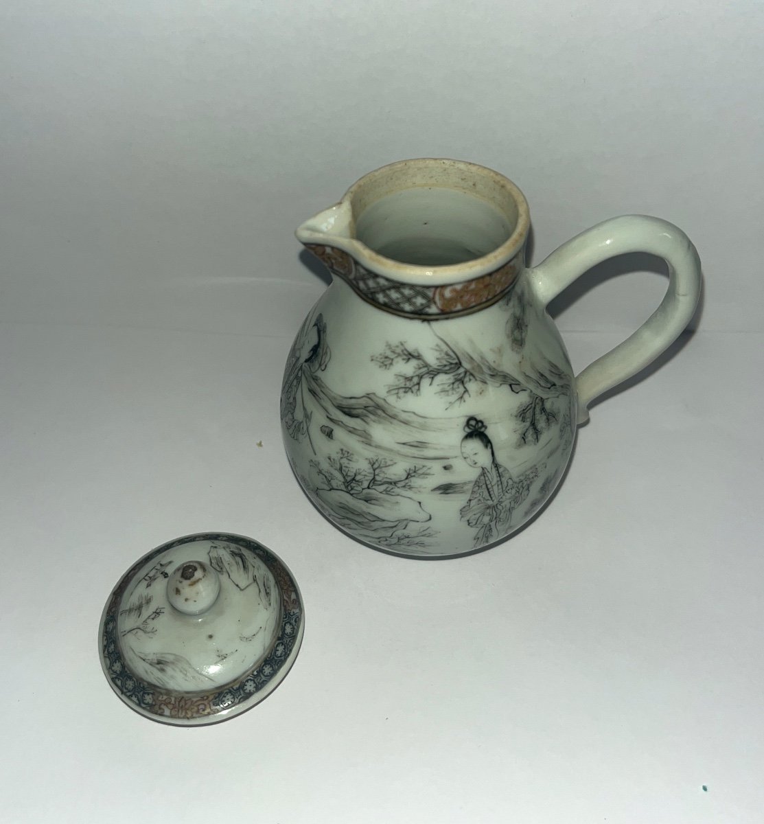 Creamer Compagnie Des Indes With A Decor "en Grisaille" From The 18th Century-photo-7